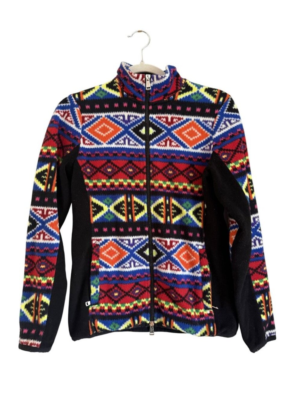 Ralph Lauren Womens Full Zip Fleece Aztec Geometric Multicolor Size S [jb]